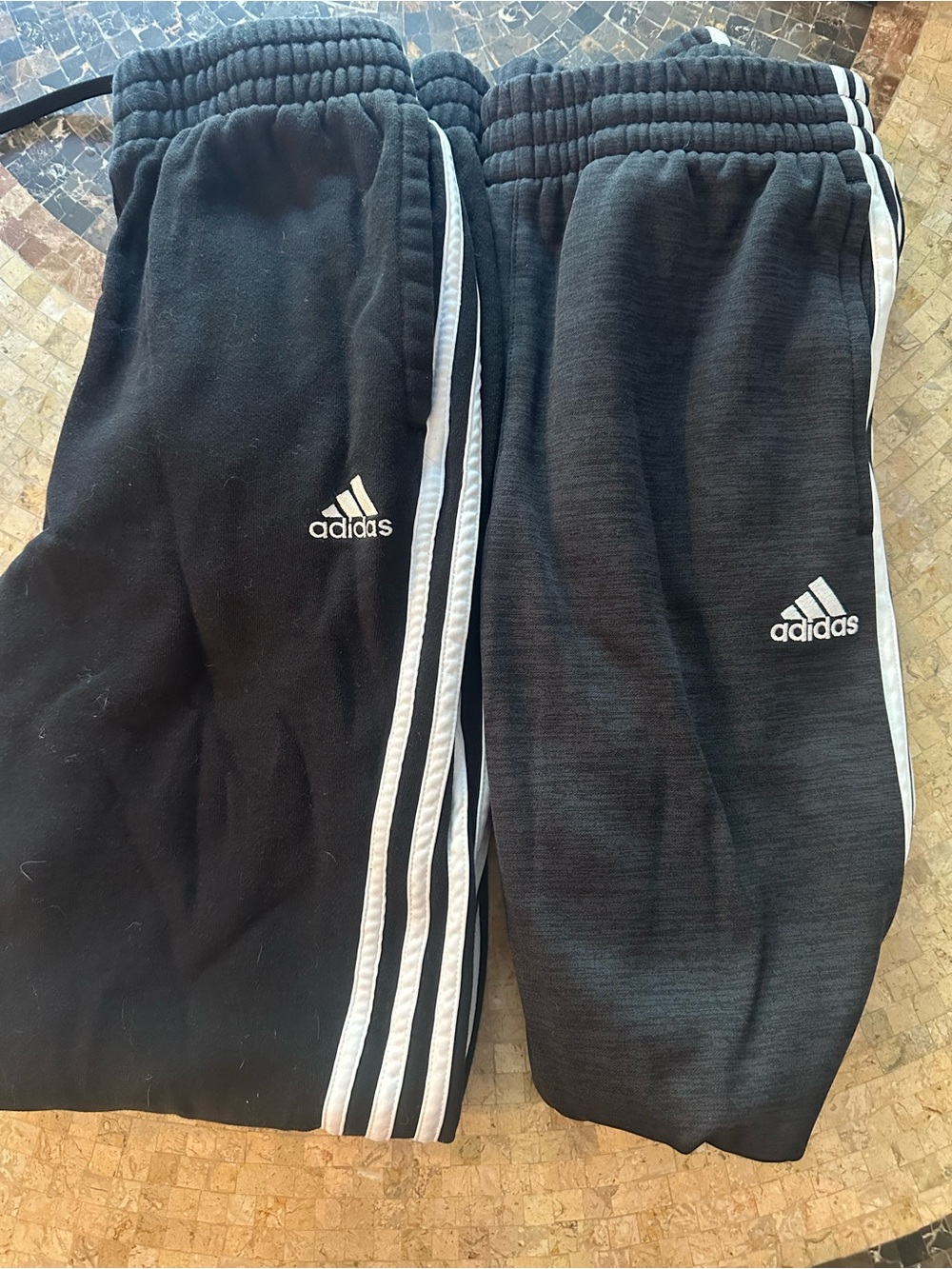 Adidas Kids Black and Gray Sweatpants Size YXL